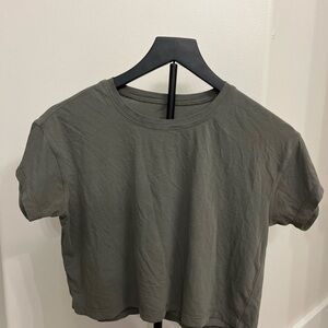 lululemon athletica Dark Olive Short Sleeve Crop Tee Size 4